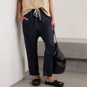 Nili Lotan NWOT Aida Wool Blend Drop Crotch Trouser in Black Size Large